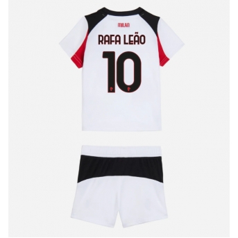 Billige Fotballdrakt AC Milan Rafael Leao #10 Replika Bortedraktsett Barn 2025-26 Kortermet (med bukser)